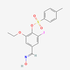 molecular formula C16H16INO5S B5579847 [2-ethoxy-4-[(E)-hydroxyiminomethyl]-6-iodophenyl] 4-methylbenzenesulfonate 