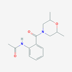 molecular formula C15H20N2O3 B5579945 N-{2-[(2,6-DIMETHYLMORPHOLINO)CARBONYL]PHENYL}ACETAMIDE 