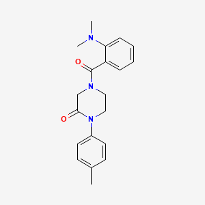 molecular formula C20H23N3O2 B5580018 4-[2-(dimethylamino)benzoyl]-1-(4-methylphenyl)-2-piperazinone 