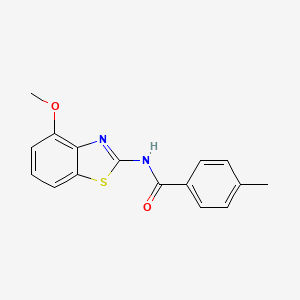 molecular formula C16H14N2O2S B5580019 N-(4-methoxy-1,3-benzothiazol-2-yl)-4-methylbenzamide 