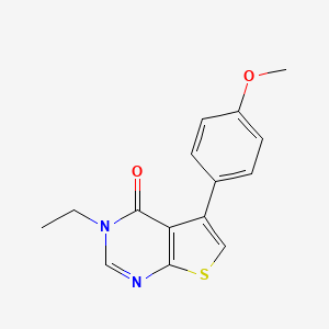 molecular formula C15H14N2O2S B5580035 3-ethyl-5-(4-methoxyphenyl)thieno[2,3-d]pyrimidin-4(3H)-one 