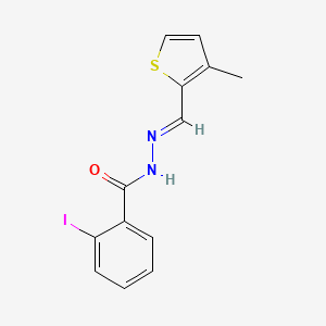 molecular formula C13H11IN2OS B5580037 2-iodo-N-[(E)-(3-methylthiophen-2-yl)methylideneamino]benzamide 