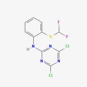 molecular formula C10H6Cl2F2N4S B5580043 4,6-dichloro-N-[2-(difluoromethylsulfanyl)phenyl]-1,3,5-triazin-2-amine 