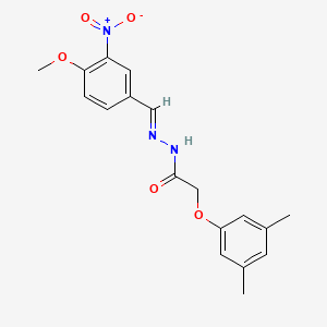 molecular formula C18H19N3O5 B5580064 2-(3,5-dimethylphenoxy)-N-[(E)-(4-methoxy-3-nitrophenyl)methylideneamino]acetamide 
