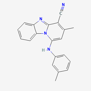 molecular formula C20H16N4 B5580238 3-METHYL-1-(3-TOLUIDINO)PYRIDO[1,2-A][1,3]BENZIMIDAZOL-4-YL CYANIDE 