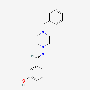 molecular formula C18H21N3O B5580240 3-{[(4-Benzylpiperazin-1-yl)imino]methyl}phenol 