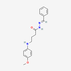 molecular formula C18H21N3O2 B5580253 N-[(E)-benzylideneamino]-4-(4-methoxyanilino)butanamide 