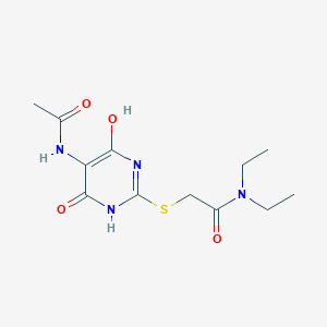 molecular formula C12H18N4O4S B5580257 2-[(5-acetamido-4-hydroxy-6-oxo-1H-pyrimidin-2-yl)sulfanyl]-N,N-diethylacetamide 