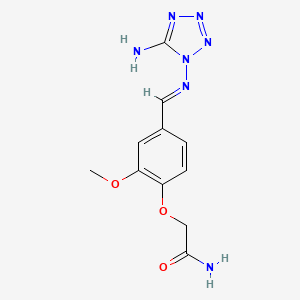 molecular formula C11H13N7O3 B5580269 2-(4-{[(5-amino-1H-tetrazol-1-yl)imino]methyl}-2-methoxyphenoxy)acetamide 