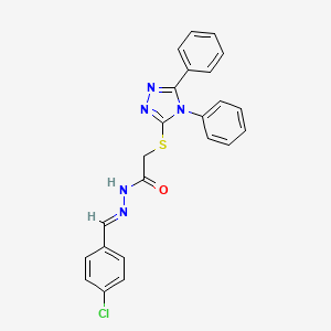 molecular formula C23H18ClN5OS B5580290 N'-[(E)-(4-chlorophenyl)methylidene]-2-[(4,5-diphenyl-4H-1,2,4-triazol-3-yl)sulfanyl]acetohydrazide 