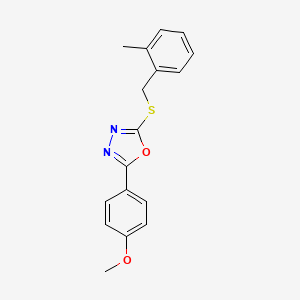 molecular formula C17H16N2O2S B5580291 2-(4-Methoxyphenyl)-5-[(2-methylbenzyl)sulfanyl]-1,3,4-oxadiazole 