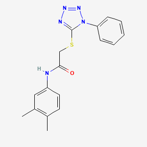 molecular formula C17H17N5OS B5580327 N-(3,4-dimethylphenyl)-2-[(1-phenyl-1H-tetrazol-5-yl)sulfanyl]acetamide 