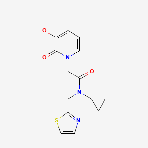 molecular formula C15H17N3O3S B5580473 N-cyclopropyl-2-(3-methoxy-2-oxopyridin-1(2H)-yl)-N-(1,3-thiazol-2-ylmethyl)acetamide 