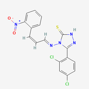 molecular formula C17H11Cl2N5O2S B5580480 5-(2,4-dichlorophenyl)-4-{[3-(2-nitrophenyl)-2-propen-1-ylidene]amino}-4H-1,2,4-triazole-3-thiol 