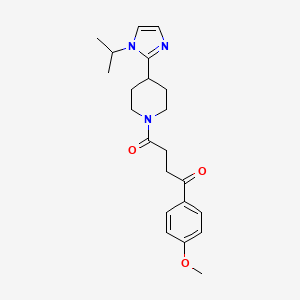 molecular formula C22H29N3O3 B5580482 4-[4-(1-isopropyl-1H-imidazol-2-yl)piperidin-1-yl]-1-(4-methoxyphenyl)-4-oxobutan-1-one 