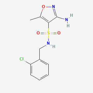 molecular formula C11H12ClN3O3S B5580502 3-amino-N-(2-chlorobenzyl)-5-methyl-4-isoxazolesulfonamide 