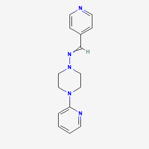 molecular formula C15H17N5 B5580535 1-pyridin-4-yl-N-(4-pyridin-2-ylpiperazin-1-yl)methanimine 