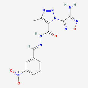 molecular formula C13H11N9O4 B5580546 1-(4-amino-1,2,5-oxadiazol-3-yl)-4-methyl-N'-[(E)-(3-nitrophenyl)methylidene]-1H-1,2,3-triazole-5-carbohydrazide 