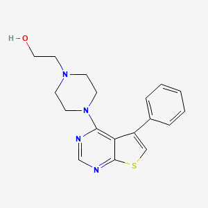 molecular formula C18H20N4OS B5580587 2-[4-(5-Phenylthieno[2,3-d]pyrimidin-4-yl)piperazin-1-yl]ethanol 