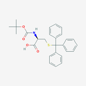 molecular formula C27H29NO4S B558061 N-((1,1-Dimethylethoxy)carbonyl)-S-(triphenylmethyl)-L-cysteine CAS No. 21947-98-8