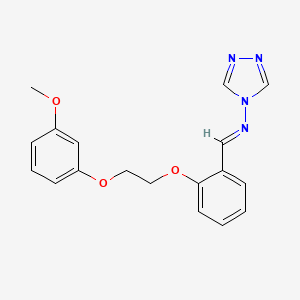 molecular formula C18H18N4O3 B5580757 N-[(E)-{2-[2-(3-methoxyphenoxy)ethoxy]phenyl}methylidene]-4H-1,2,4-triazol-4-amine 