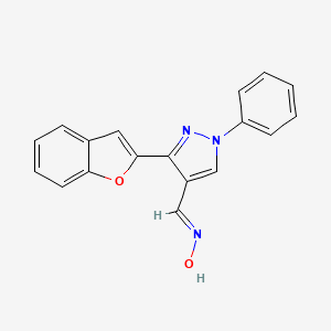 molecular formula C18H13N3O2 B5580789 (NE)-N-[[3-(1-benzofuran-2-yl)-1-phenylpyrazol-4-yl]methylidene]hydroxylamine 