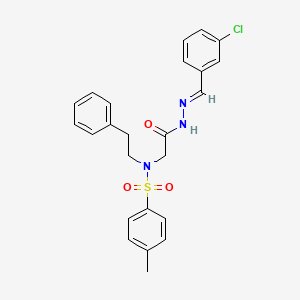 molecular formula C24H24ClN3O3S B5580811 N-[(E)-(3-chlorophenyl)methylideneamino]-2-[(4-methylphenyl)sulfonyl-(2-phenylethyl)amino]acetamide 