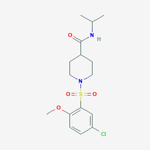 molecular formula C16H23ClN2O4S B5580822 1-(5-CHLORO-2-METHOXYBENZENESULFONYL)-N-(PROPAN-2-YL)PIPERIDINE-4-CARBOXAMIDE 