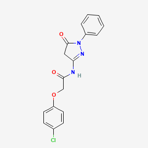 molecular formula C17H14ClN3O3 B5580827 2-(4-chlorophenoxy)-N-(5-oxo-1-phenyl-4,5-dihydro-1H-pyrazol-3-yl)acetamide 