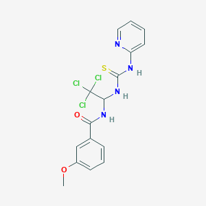 molecular formula C16H15Cl3N4O2S B5580857 3-methoxy-N-[2,2,2-trichloro-1-(pyridin-2-ylcarbamothioylamino)ethyl]benzamide 