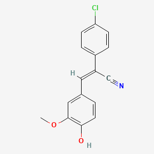molecular formula C16H12ClNO2 B5581012 (Z)-2-(4-chlorophenyl)-3-(4-hydroxy-3-methoxyphenyl)prop-2-enenitrile 
