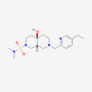 molecular formula C18H30N4O3S B5581015 (4aR,8aR)-7-[(5-ethylpyridin-2-yl)methyl]-4a-hydroxy-N,N-dimethyl-3,4,5,6,8,8a-hexahydro-1H-2,7-naphthyridine-2-sulfonamide 