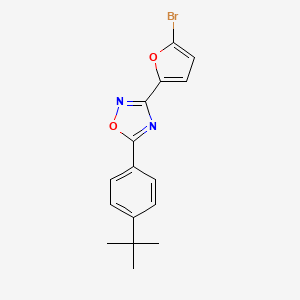 molecular formula C16H15BrN2O2 B5581023 3-(5-Bromofuran-2-yl)-5-(4-tert-butylphenyl)-1,2,4-oxadiazole 