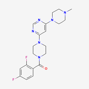 molecular formula C20H24F2N6O B5581049 4-[4-(2,4-difluorobenzoyl)-1-piperazinyl]-6-(4-methyl-1-piperazinyl)pyrimidine 