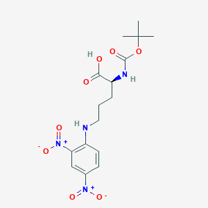 molecular formula C16H22N4O8 B558111 (S)-2-((tert-Butoxycarbonyl)amino)-5-((2,4-dinitrophenyl)amino)pentanoic acid CAS No. 82518-61-4