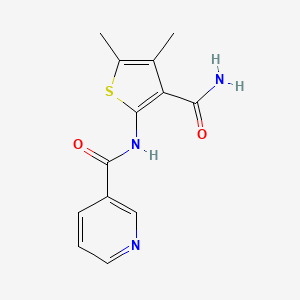 molecular formula C13H13N3O2S B5581117 N-(3-CARBAMOYL-4,5-DIMETHYL-2-THIENYL)NICOTINAMIDE 