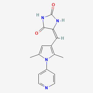 molecular formula C15H14N4O2 B5581124 (5E)-5-{[2,5-dimethyl-1-(pyridin-4-yl)-1H-pyrrol-3-yl]methylidene}imidazolidine-2,4-dione 