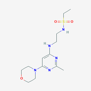 molecular formula C13H23N5O3S B5581186 N-(2-{[2-methyl-6-(4-morpholinyl)-4-pyrimidinyl]amino}ethyl)ethanesulfonamide 