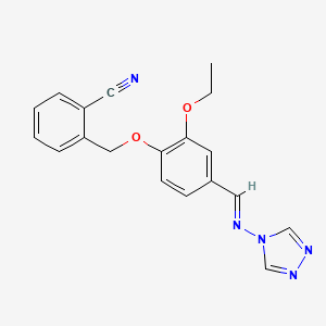 molecular formula C19H17N5O2 B5581308 2-[[2-ethoxy-4-[(E)-1,2,4-triazol-4-yliminomethyl]phenoxy]methyl]benzonitrile 
