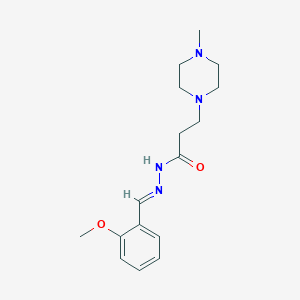 molecular formula C16H24N4O2 B5581482 N-[(E)-(2-methoxyphenyl)methylideneamino]-3-(4-methylpiperazin-1-yl)propanamide 