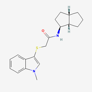 molecular formula C19H24N2OS B5581552 N-[(1S,3aS,6aS)-1,2,3,3a,4,5,6,6a-octahydropentalen-1-yl]-2-(1-methylindol-3-yl)sulfanylacetamide 