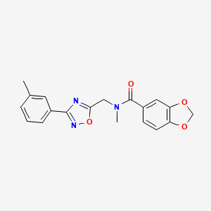 molecular formula C19H17N3O4 B5581710 N-methyl-N-{[3-(3-methylphenyl)-1,2,4-oxadiazol-5-yl]methyl}-1,3-benzodioxole-5-carboxamide 