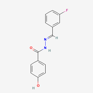 molecular formula C14H11FN2O2 B5581861 N-[(E)-(3-fluorophenyl)methylideneamino]-4-hydroxybenzamide 