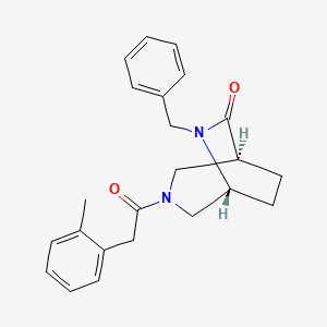 molecular formula C23H26N2O2 B5581940 (1S,5R)-6-benzyl-3-[2-(2-methylphenyl)acetyl]-3,6-diazabicyclo[3.2.2]nonan-7-one 