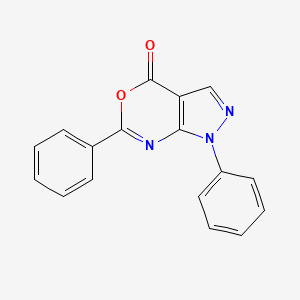 molecular formula C17H11N3O2 B5582034 Pyrazolo(3,4-d)(1,3)oxazin-4(1H)-one, 1,6-diphenyl- CAS No. 115445-72-2