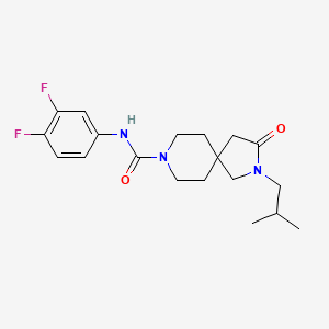 molecular formula C19H25F2N3O2 B5582064 N-(3,4-difluorophenyl)-2-isobutyl-3-oxo-2,8-diazaspiro[4.5]decane-8-carboxamide 