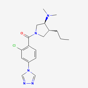 molecular formula C18H24ClN5O B5582175 (3S*,4R*)-1-[2-chloro-4-(4H-1,2,4-triazol-4-yl)benzoyl]-N,N-dimethyl-4-propyl-3-pyrrolidinamine 