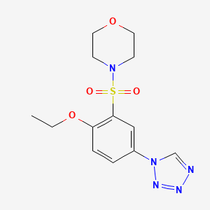 molecular formula C13H17N5O4S B5582179 4-[2-ETHOXY-5-(1H-1,2,3,4-TETRAZOL-1-YL)BENZENESULFONYL]MORPHOLINE 