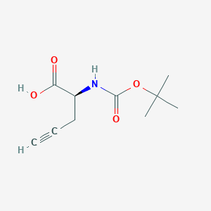 molecular formula C10H15NO4 B558219 (S)-2-((tert-Butoxycarbonyl)amino)pent-4-ynoic acid CAS No. 63039-48-5