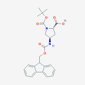 molecular formula C25H28N2O6 B558225 (2S,4R)-4-((((9H-Fluoren-9-yl)methoxy)carbonyl)amino)-1-(tert-butoxycarbonyl)pyrrolidine-2-carboxylic acid CAS No. 176486-63-8